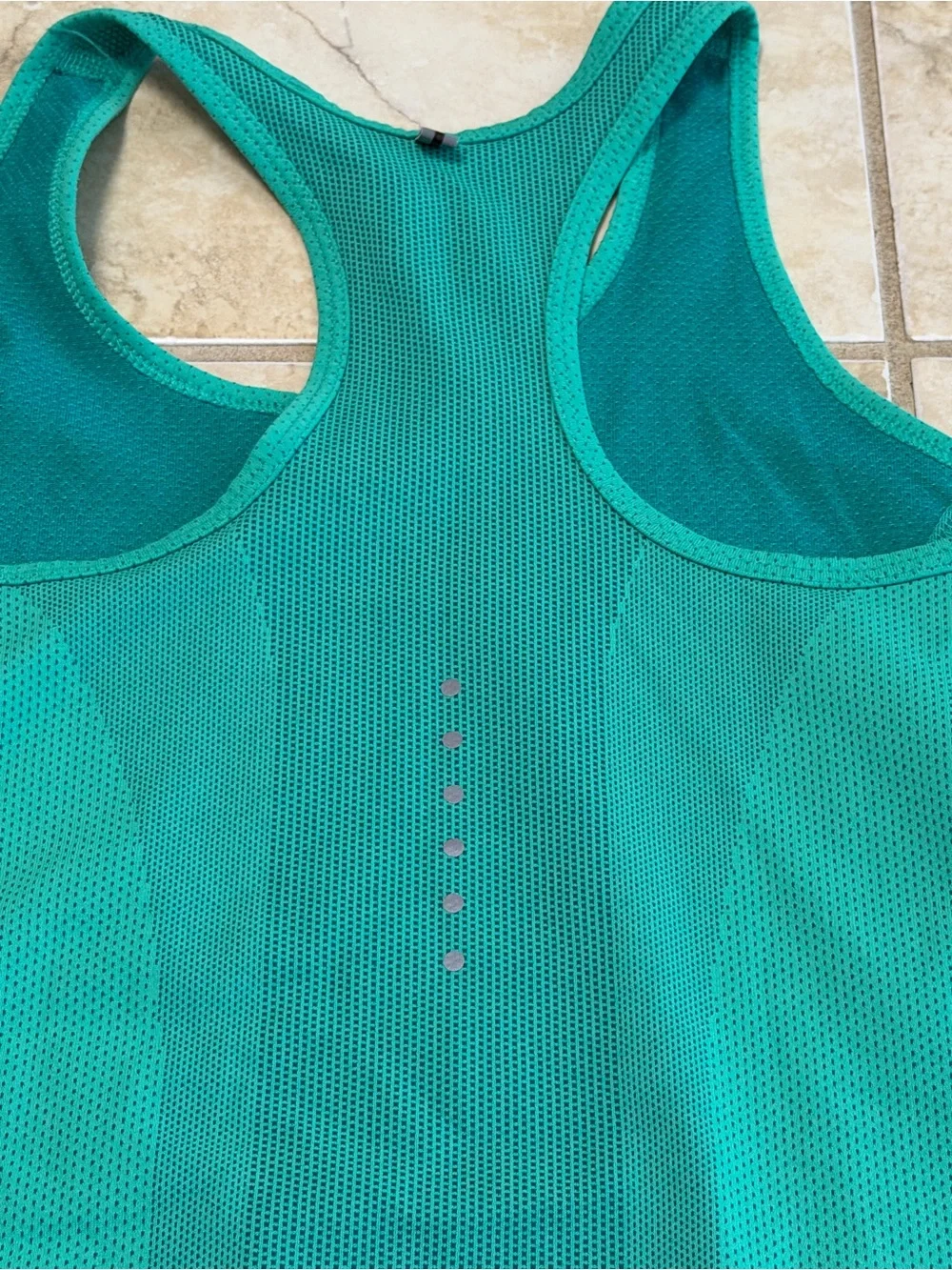 Nike Women’s Dri-FIT Racerback Tank Top XS Teal Green Mesh Running Athletic